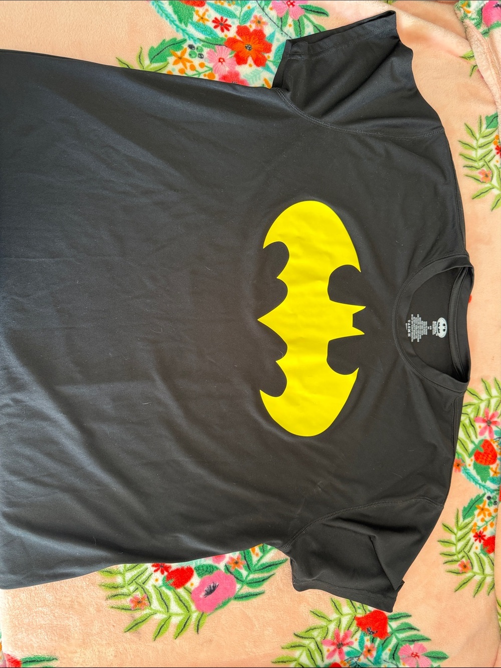 Batman Black Tee with Yellow Bat Logo